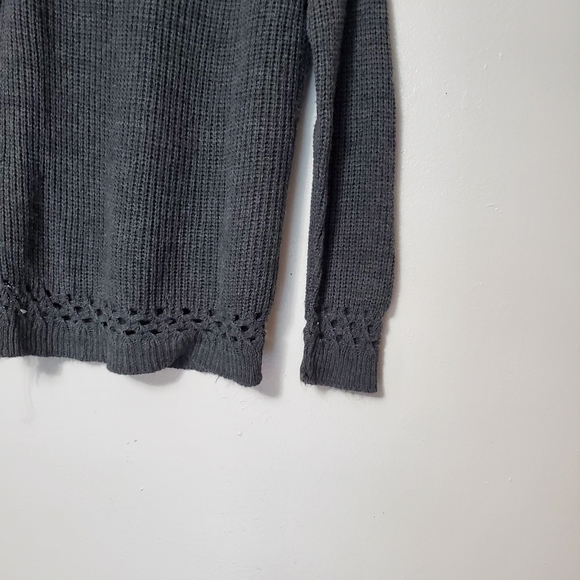Womens Charcoal Gray Sweater Crew Neck By Brand Say What Sweater XS - Picture 10 of 11